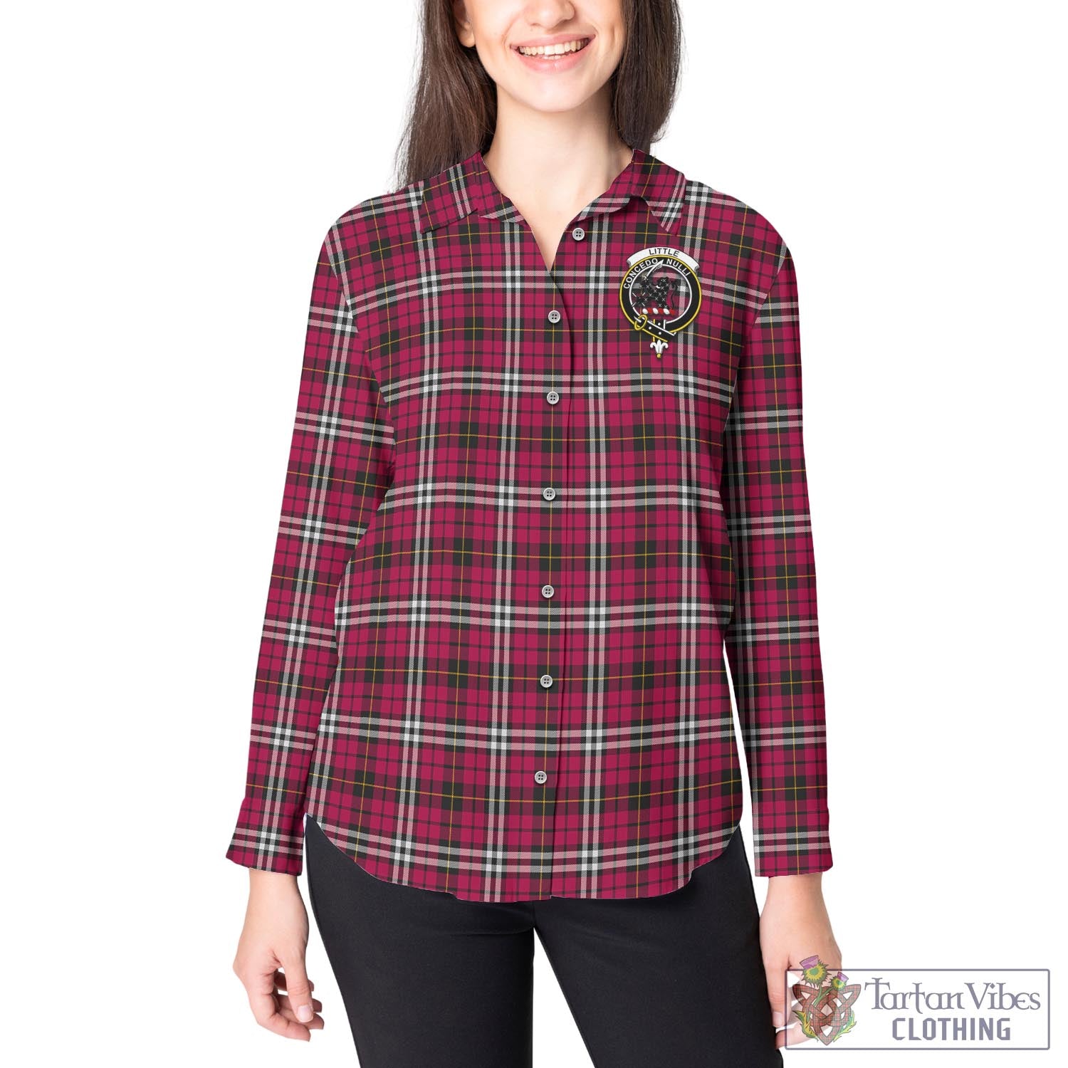 Tartan Vibes Clothing Little Tartan Womens Casual Shirt with Family Crest
