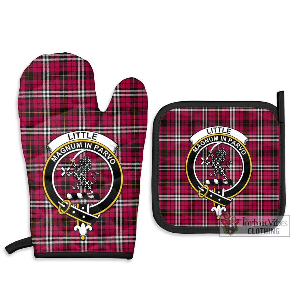 Little Tartan Combo Oven Mitt & Pot-Holder with Family Crest Combo 1 Oven Mitt & 2 Pot-Holder Black - Tartan Vibes Clothing
