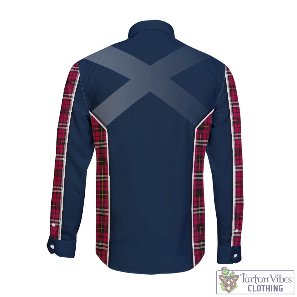 Tartan Vibes Clothing Little Tartan Long Sleeve Button Up Shirt with Family Crest and Scottish Thistle Vibes Sport Style