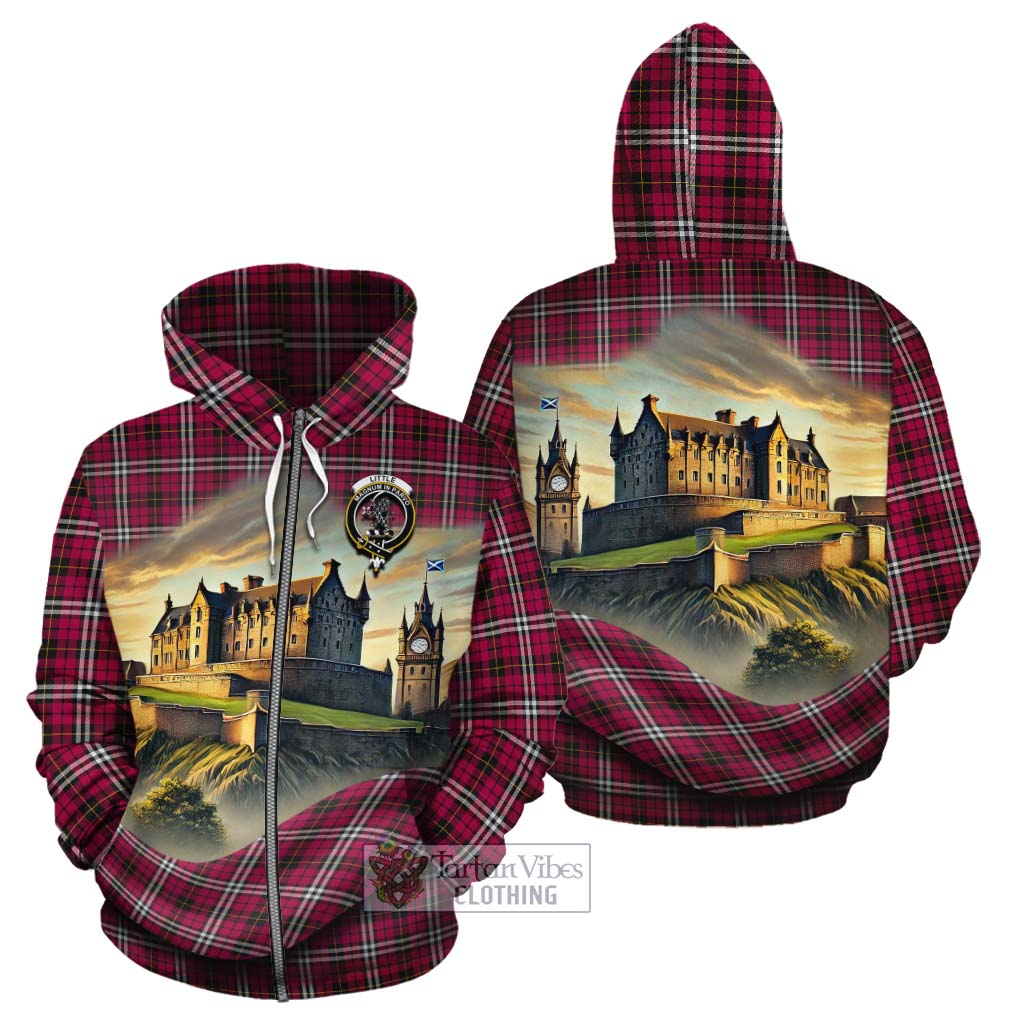 Tartan Vibes Clothing Little Tartan Family Crest Cotton Hoodie with Scottish Ancient Castle Style