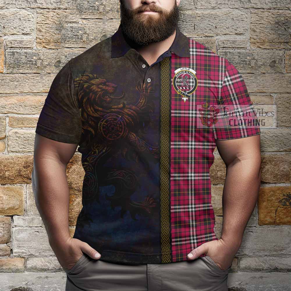 Tartan Vibes Clothing Little Tartan Family Crest Polo Shirt Alba Gu Brath Be Brave Lion Ancient Style