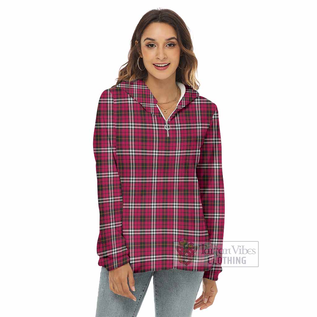 Tartan Vibes Clothing Little Tartan Women's Borg  Half Zip Fleece Hoodie