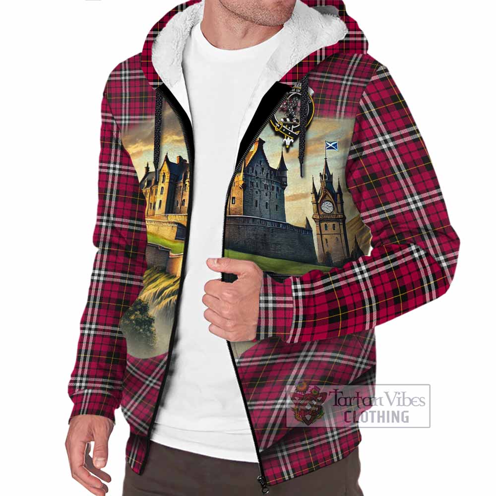 Tartan Vibes Clothing Little Tartan Family Crest Sherpa Hoodie with Scottish Ancient Castle Style