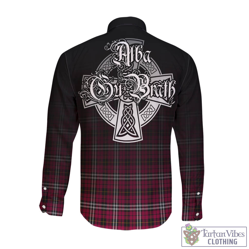 Tartan Vibes Clothing Little Tartan Long Sleeve Button Up Featuring Alba Gu Brath Family Crest Celtic Inspired