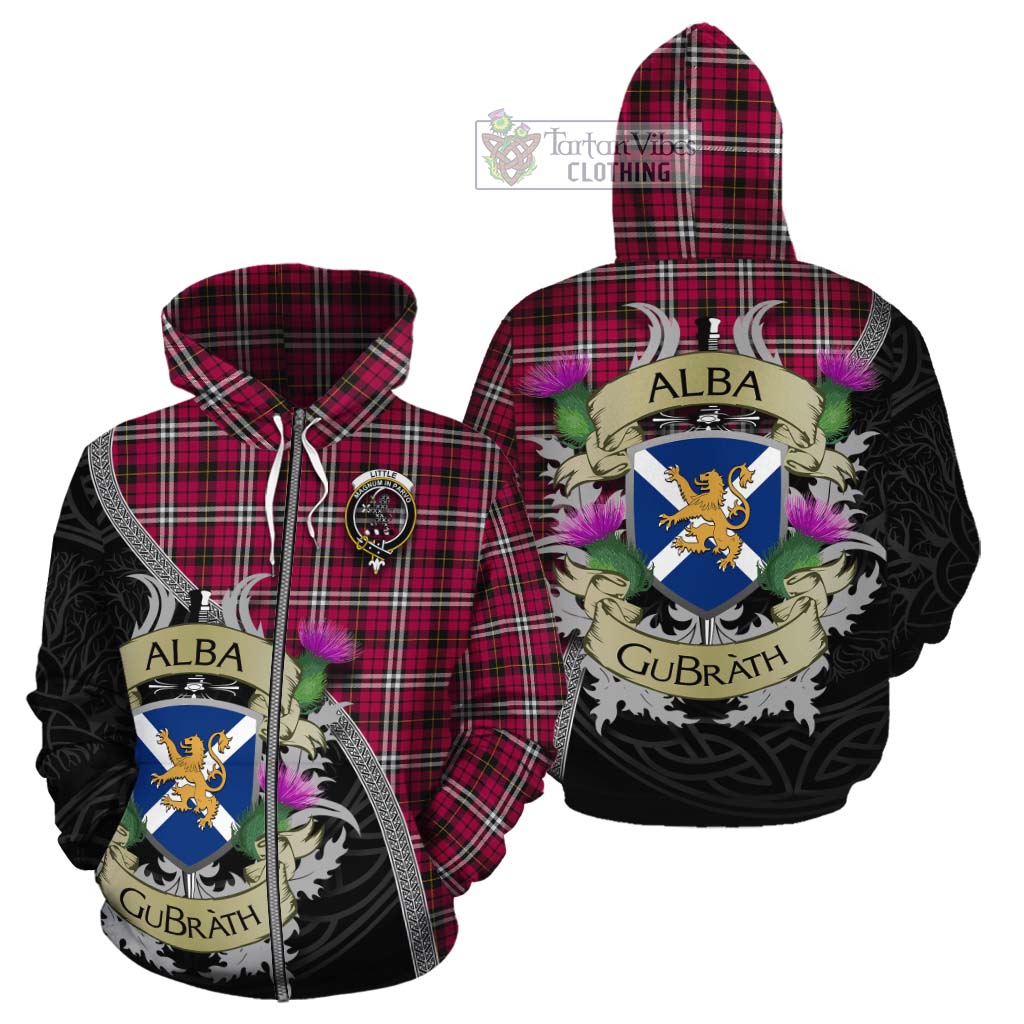 Tartan Vibes Clothing Little Tartan Family Crest Cotton Hoodie Lion Rampant Royal Thistle Shield Celtic Inspired