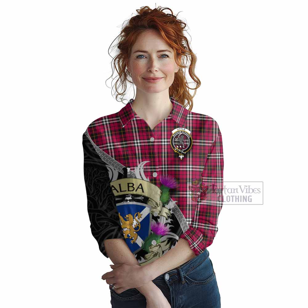 Tartan Vibes Clothing Little Tartan Family Crest Women's Casual Shirt Lion Rampant Royal Thistle Shield Celtic Inspired