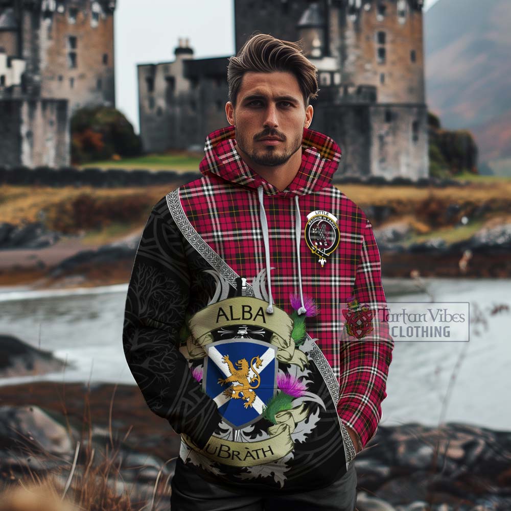 Tartan Vibes Clothing Little Tartan Family Crest Cotton Hoodie Lion Rampant Royal Thistle Shield Celtic Inspired
