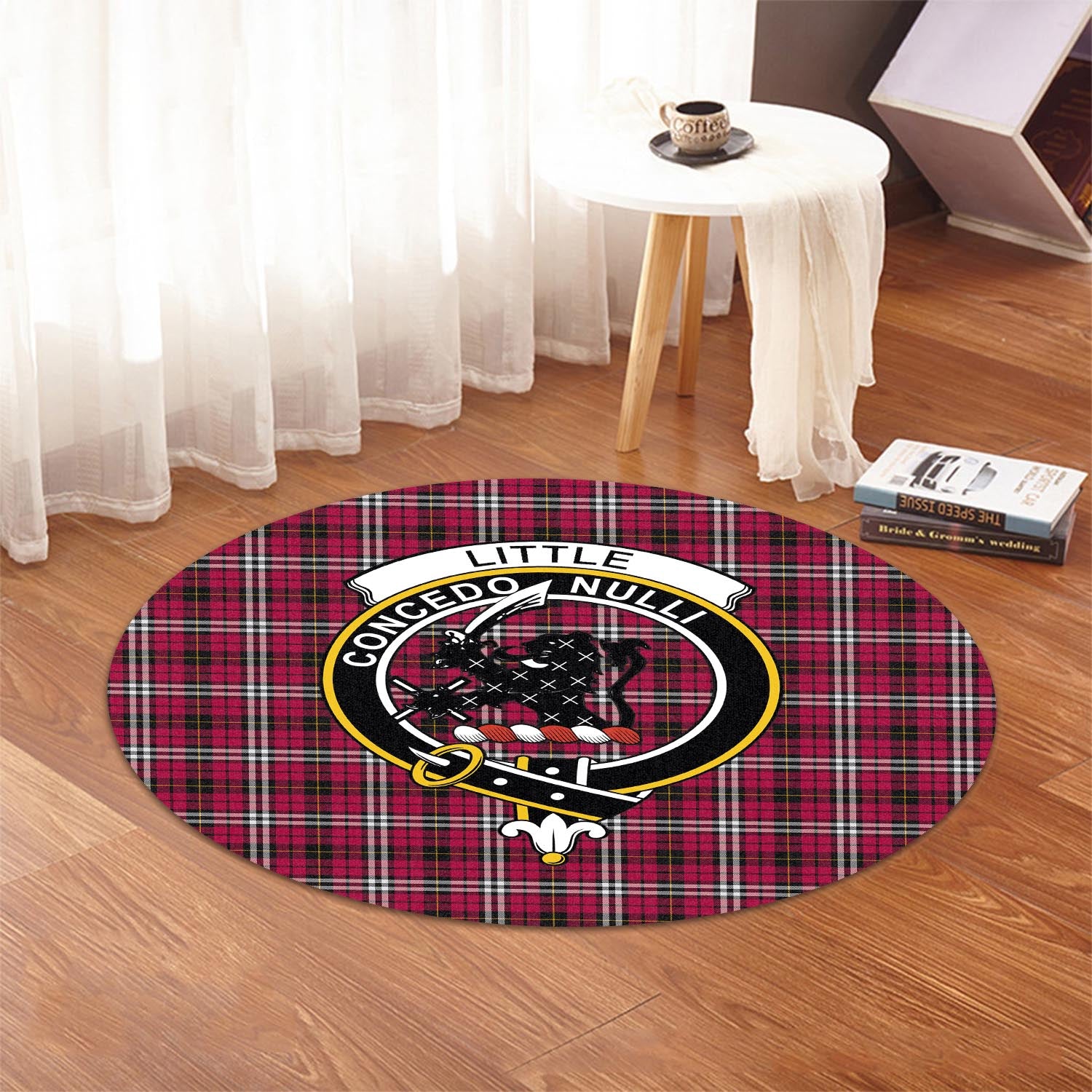 little-tartan-round-rug-with-family-crest