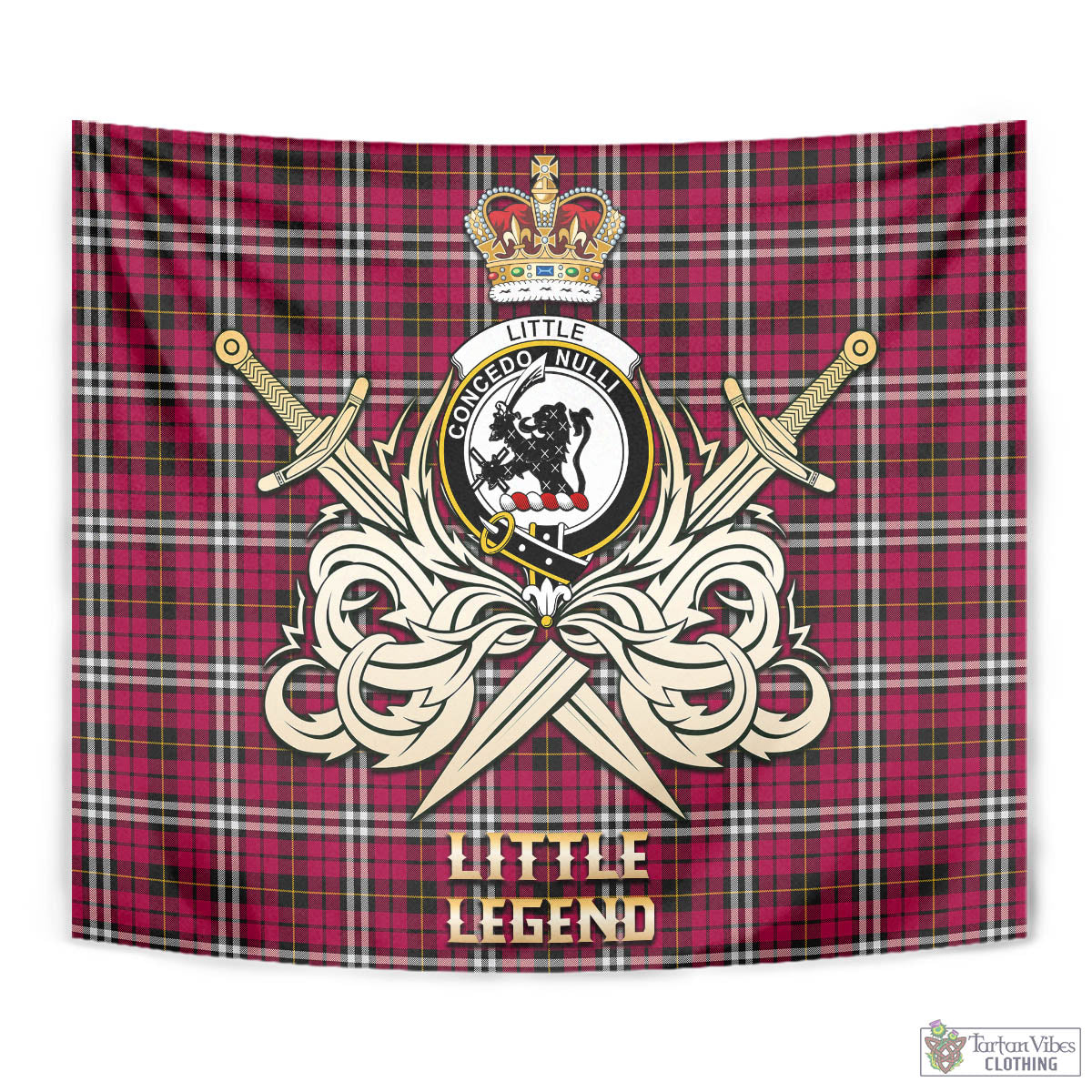 Tartan Vibes Clothing Little Tartan Tapestry with Clan Crest and the Golden Sword of Courageous Legacy