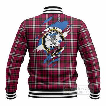 Little Clan Crest In Me Tartan Baseball Jacket Scotland Flag Style