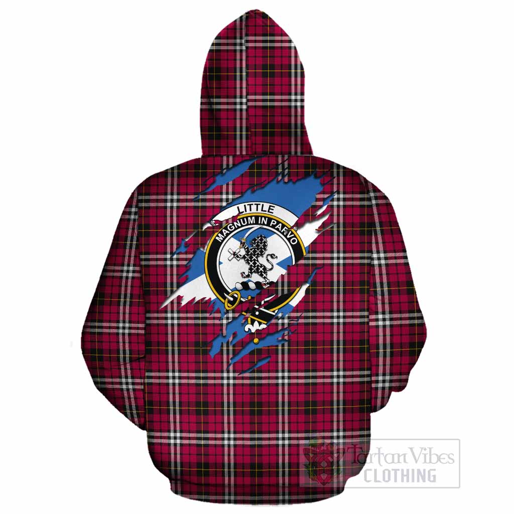 Little Clan Crest In Me Tartan Cotton Hoodie Scotland Flag Style