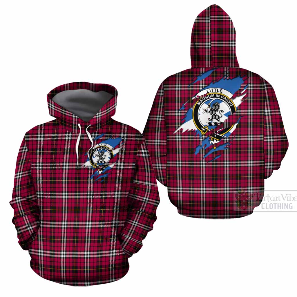 Little Clan Crest In Me Tartan Cotton Hoodie Scotland Flag Style