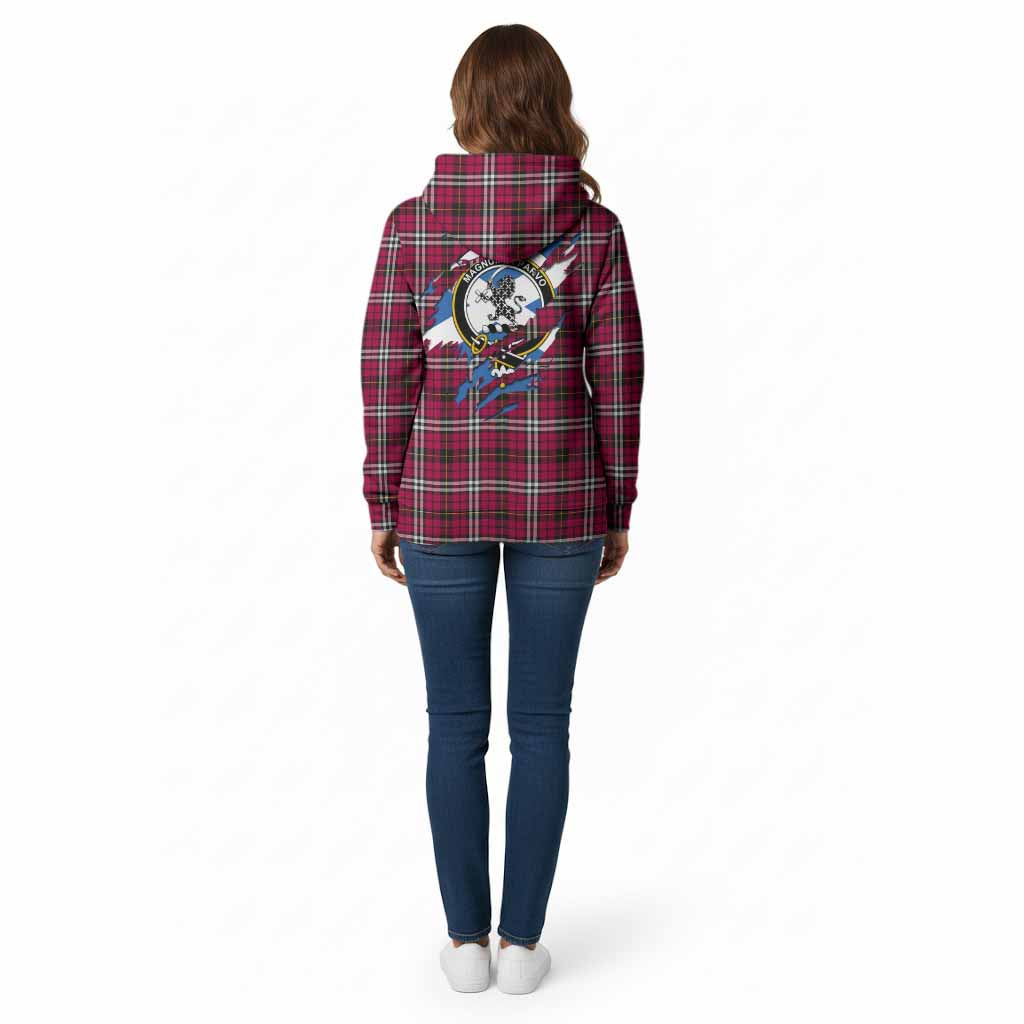 Little Clan Crest In Me Tartan Cotton Hoodie Scotland Flag Style