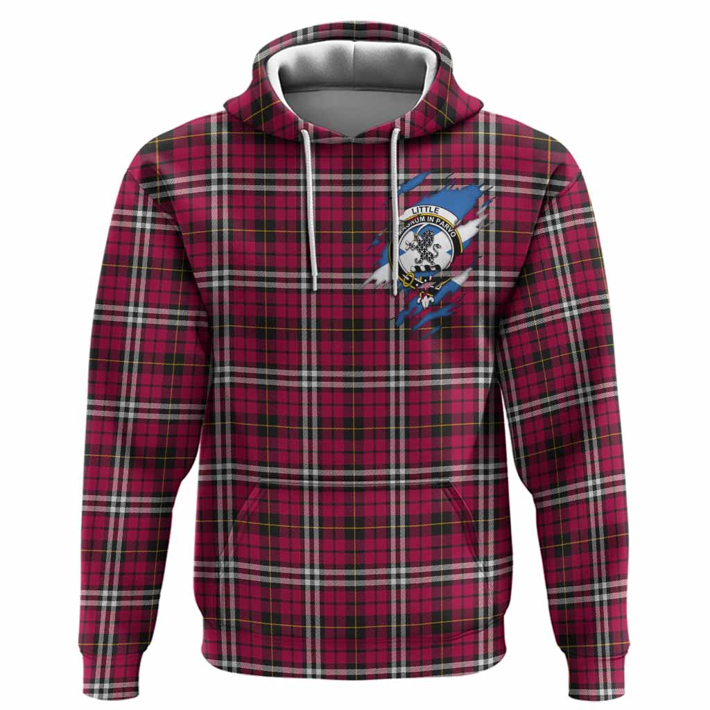 Little Clan Crest In Me Tartan Hoodie Scotland Flag Style