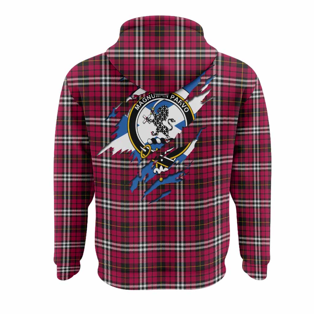 Little Clan Crest In Me Tartan Hoodie Scotland Flag Style