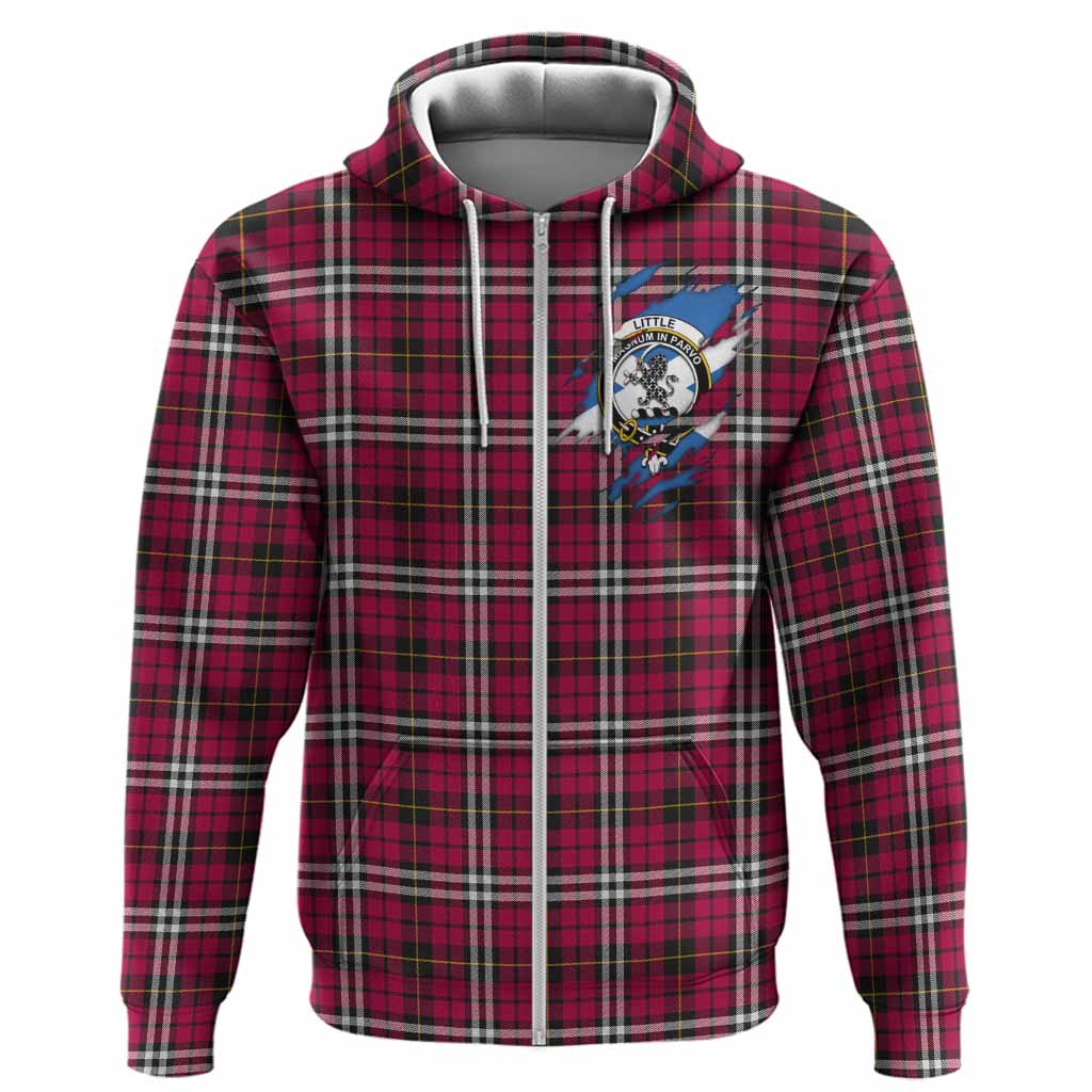 Little Clan Crest In Me Tartan Hoodie Scotland Flag Style