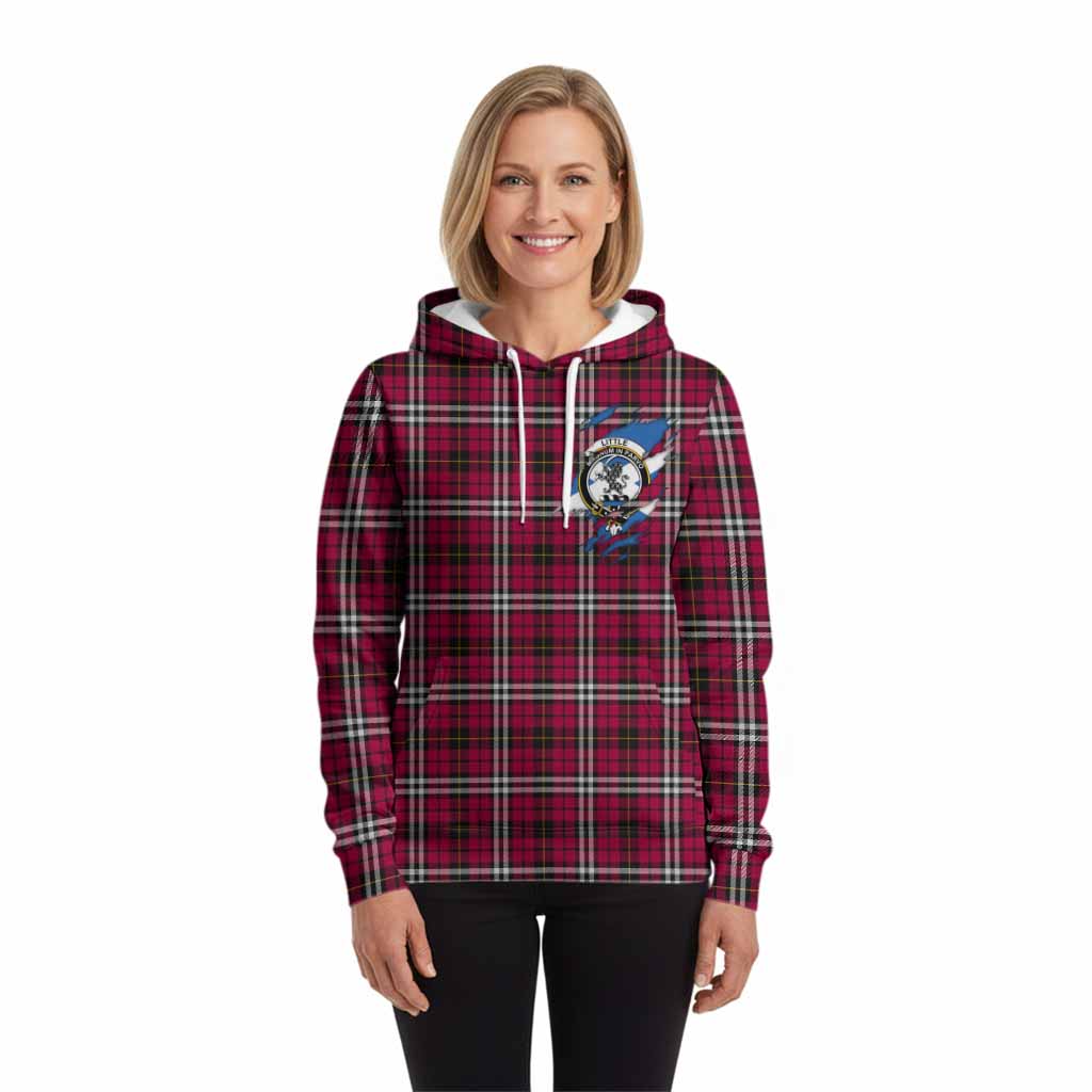 Little Clan Crest In Me Tartan Hoodie Scotland Flag Style
