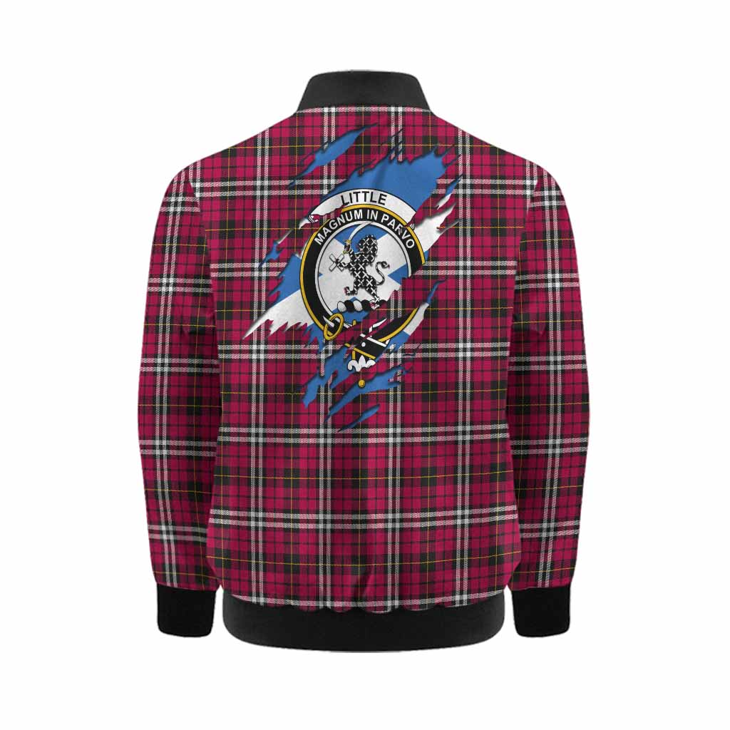 Little Clan Crest In Me Tartan Kid Bomber Jacket Scotland Flag Style