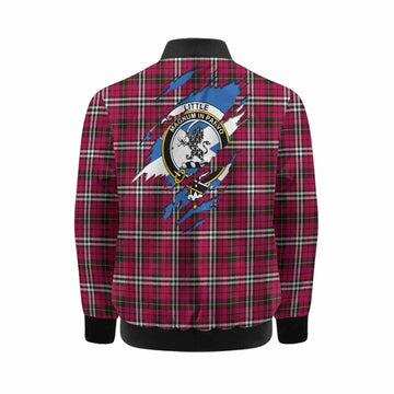 Little Clan Crest In Me Tartan Kid Bomber Jacket Scotland Flag Style