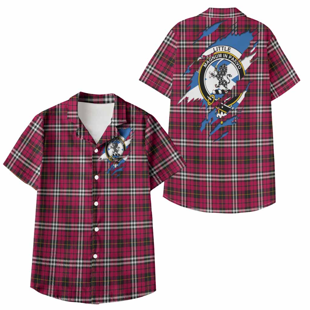 Little Clan Crest In Me Tartan Kid Hawaiian Shirt Scotland Flag Style