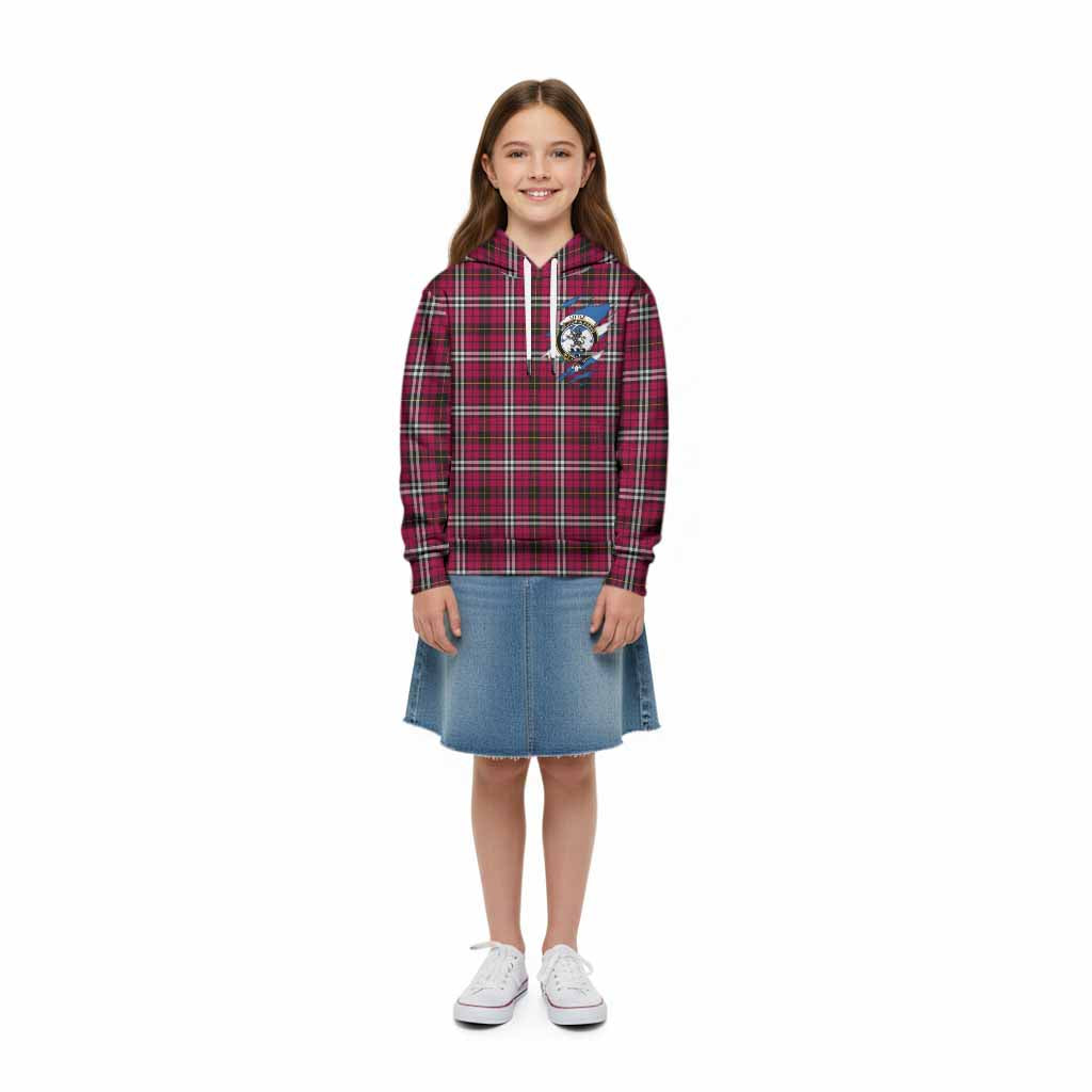 Little Clan Crest In Me Tartan Kid Hoodie Scotland Flag Style