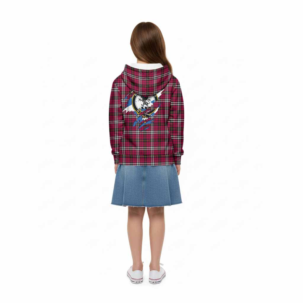 Little Clan Crest In Me Tartan Kid Hoodie Scotland Flag Style