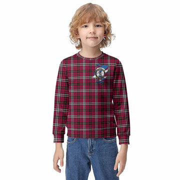 Little Clan Crest In Me Tartan Kid Knitted Sweatshirt Scotland Flag Style