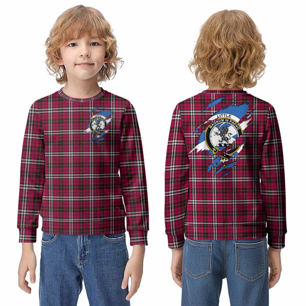 Little Clan Crest In Me Tartan Kid Knitted Sweatshirt Scotland Flag Style