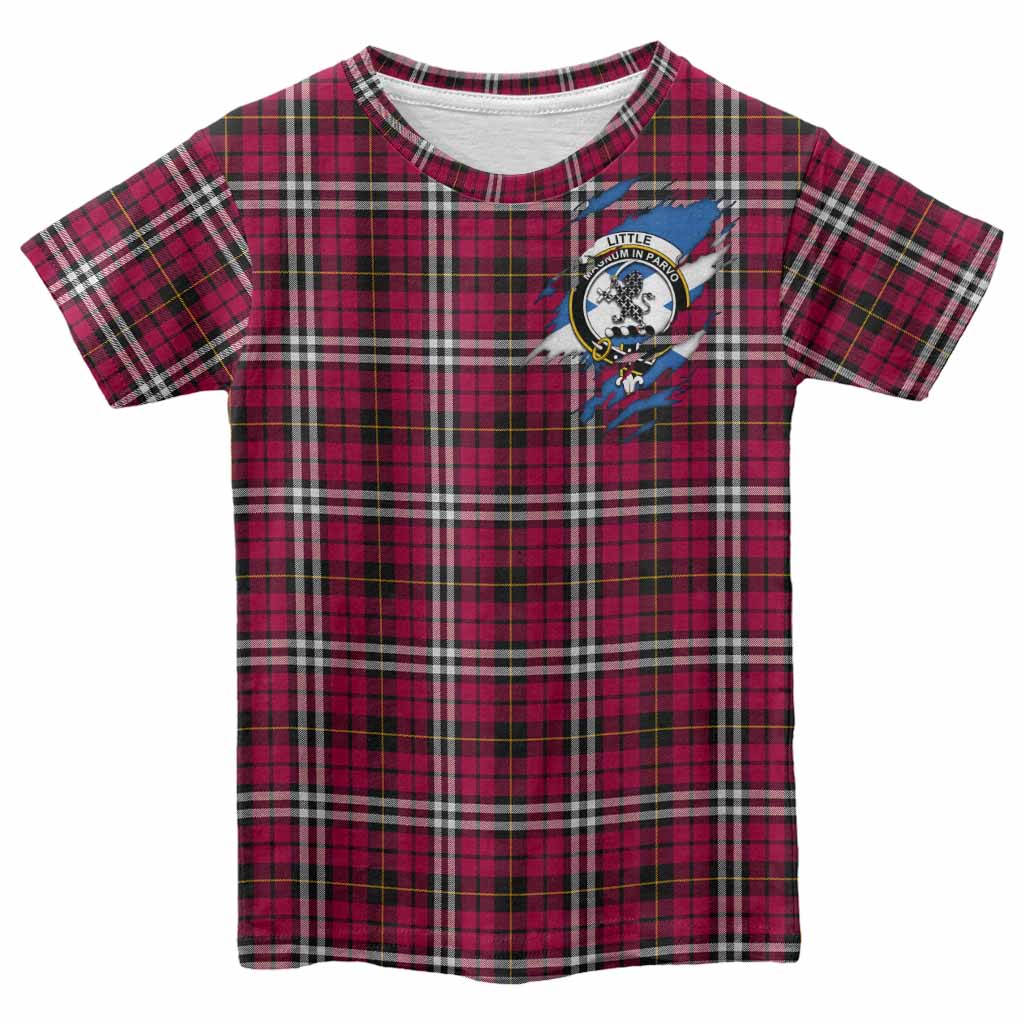 Little Clan Crest In Me Tartan Kid T-shirt Scotland Flag Style