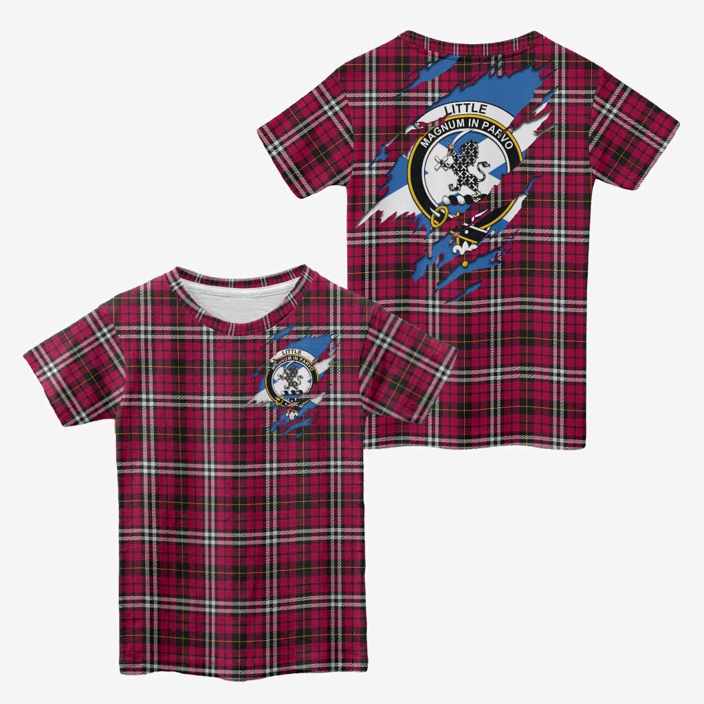 Little Clan Crest In Me Tartan Kid T-shirt Scotland Flag Style