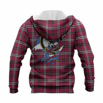 Little Clan Crest In Me Tartan Knitted Hoodie Scotland Flag Style
