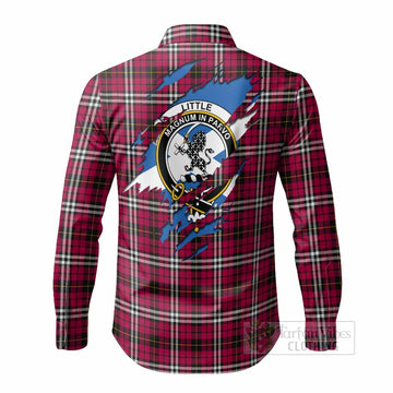 Little Clan Crest In Me Tartan Long Sleeve Button Shirts Scotland Flag Style