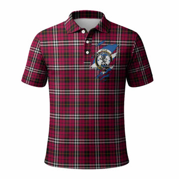Little Clan Crest In Me Tartan Polo Shirt Scotland Flag Style