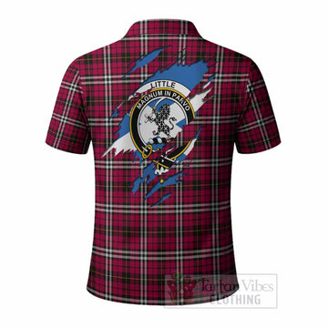 Little Clan Crest In Me Tartan Polo Shirt Scotland Flag Style