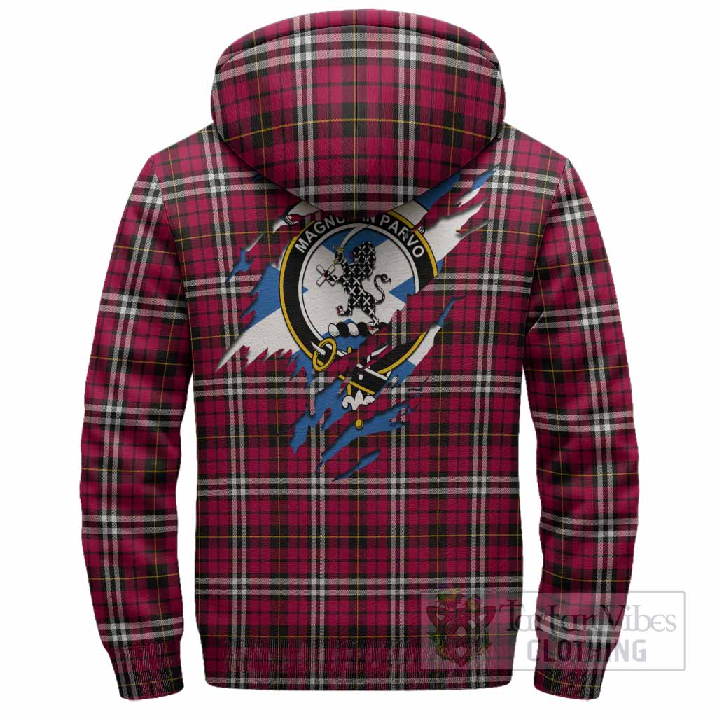 Little Clan Crest In Me Tartan Sherpa Hoodie Scotland Flag Style