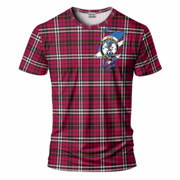 Little Clan Crest In Me Tartan T-Shirt Scotland Flag Style