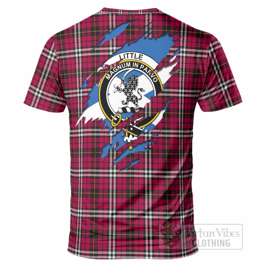 Little Clan Crest In Me Tartan T-Shirt Scotland Flag Style
