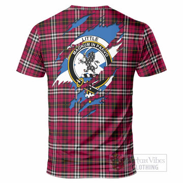 Little Clan Crest In Me Tartan T-Shirt Scotland Flag Style
