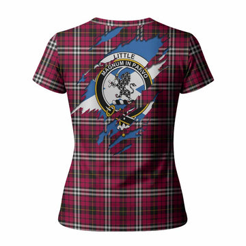 Little Clan Crest In Me Tartan Women T shirt Scotland Flag Style