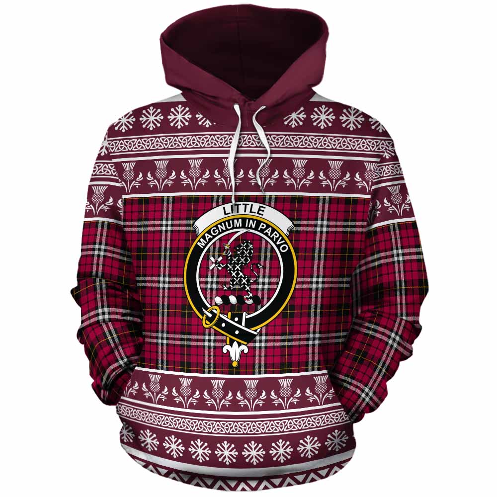 Little Clan Tartan Christmas Cotton Hoodie with Family Crest - Tartan Vibes Clothing