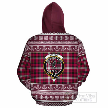 Little Clan Tartan Christmas Cotton Hoodie with Family Crest