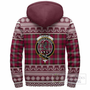Little Clan Tartan Christmas Fleece Hoodie with Family Crest