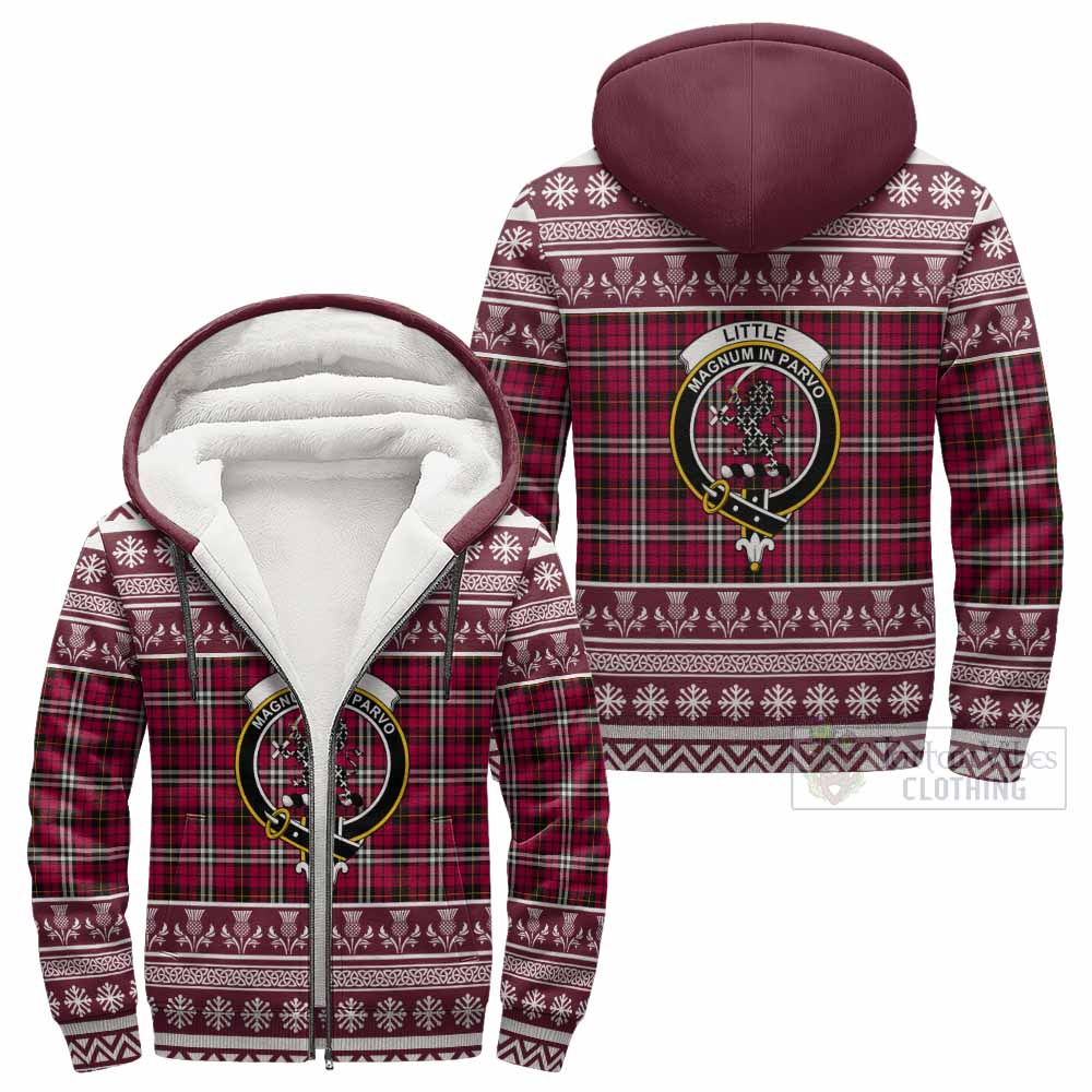 Little Clan Tartan Christmas Fleece Hoodie with Family Crest - Tartan Vibes Clothing