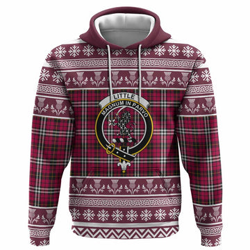 Little Clan Tartan Christmas Hoodie with Family Crest