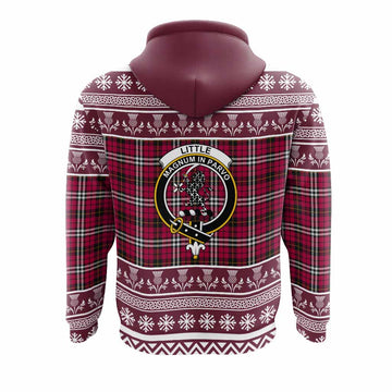 Little Clan Tartan Christmas Hoodie with Family Crest