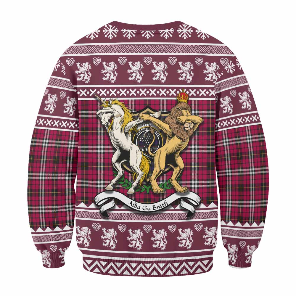 Little Clan Tartan Crest Christmas Sweatshirt Coat of Arms Funny Style - Tartan Vibes Clothing