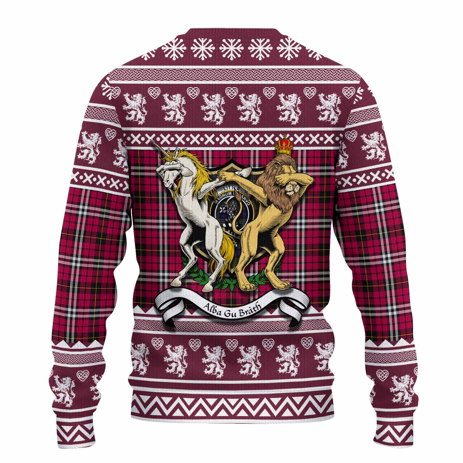 Little Clan Tartan Crest Christmas Ugly Sweater Coat of Arms Funny Style - Tartan Vibes Clothing