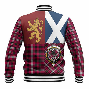 Little Crest Tartan Baseball Jacket with Lion Rampant Saltire Style