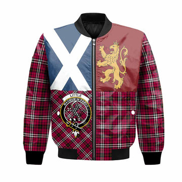Little Crest Tartan Bomber Jacket with Lion Rampant Saltire Style