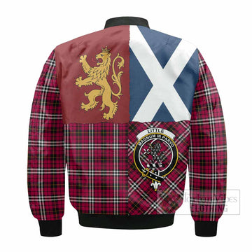Little Crest Tartan Bomber Jacket with Lion Rampant Saltire Style